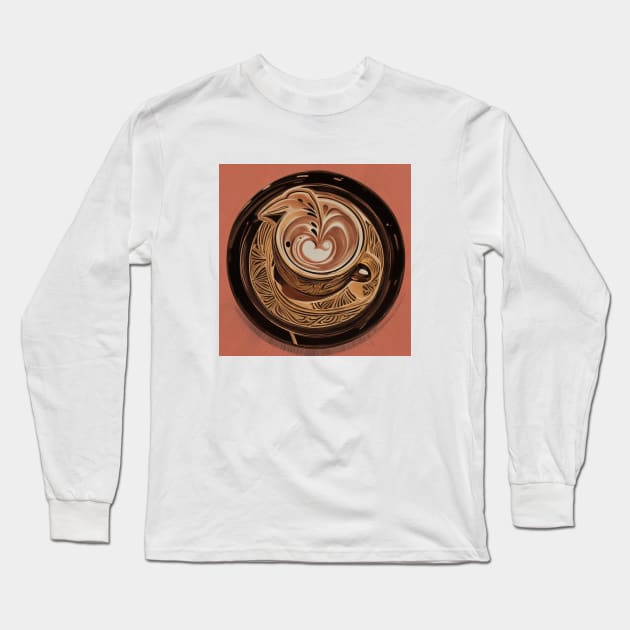 Coffee Established Decaf French Press Vintage Long Sleeve T-Shirt by Flowering Away